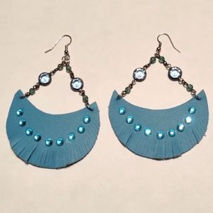 Leather earrings handmade